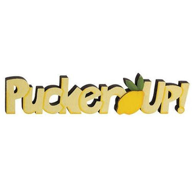 Pucker Up! Wooden Word Cutout Sitter - The Fox Decor